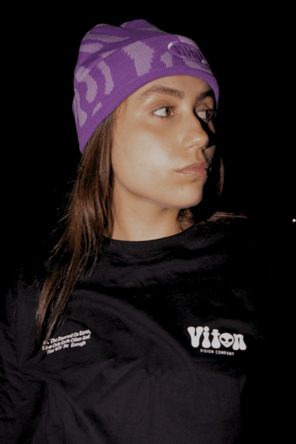 Gorro Orgânico Roxo com Lilás