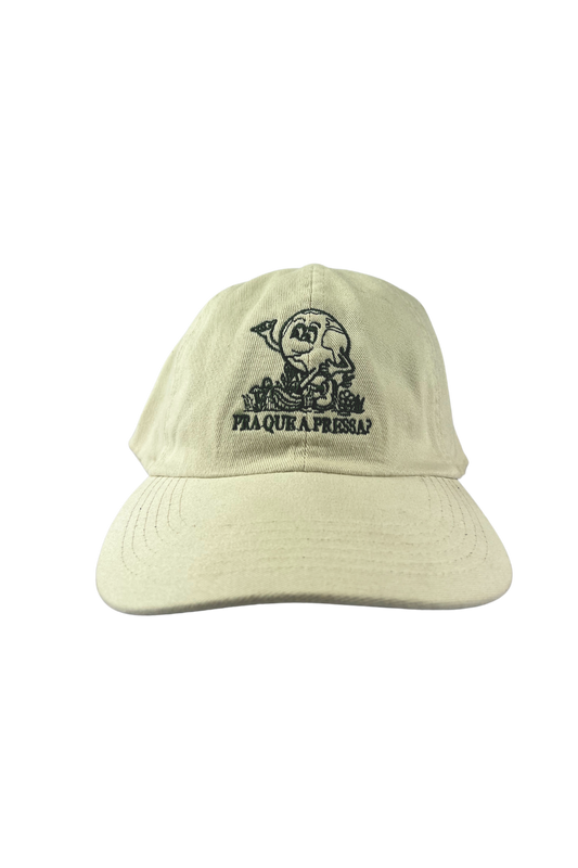 Boné Dad Hat Off White - Pra que a Pressa Verde