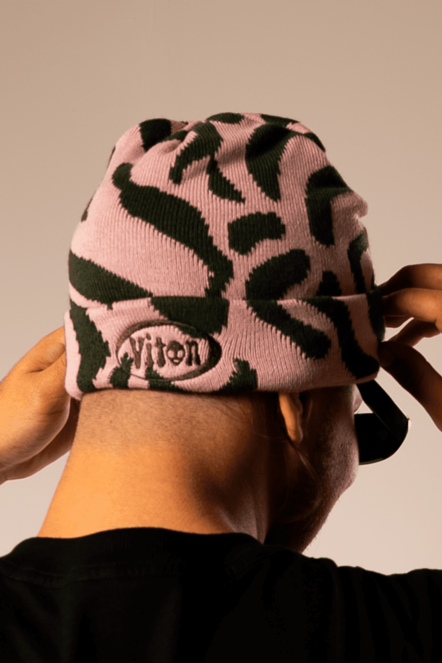 Gorro Orgânico Rosé com Verde