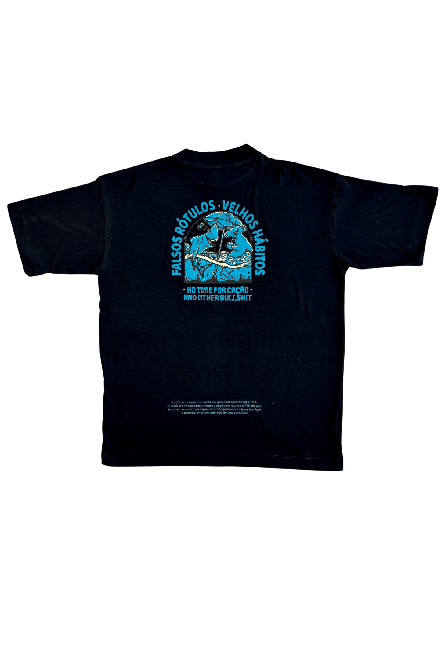 Camiseta Falsos Rótulos - Tubarão Azul